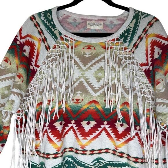 Ralph Lauren Denim & Supply Southwestern Fringed Sweatshirt SzL Western, Boho - Picture 2 of 12
